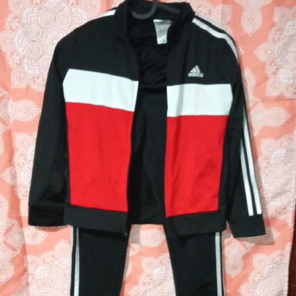 Adidas Kids Set in Red, Black, and White